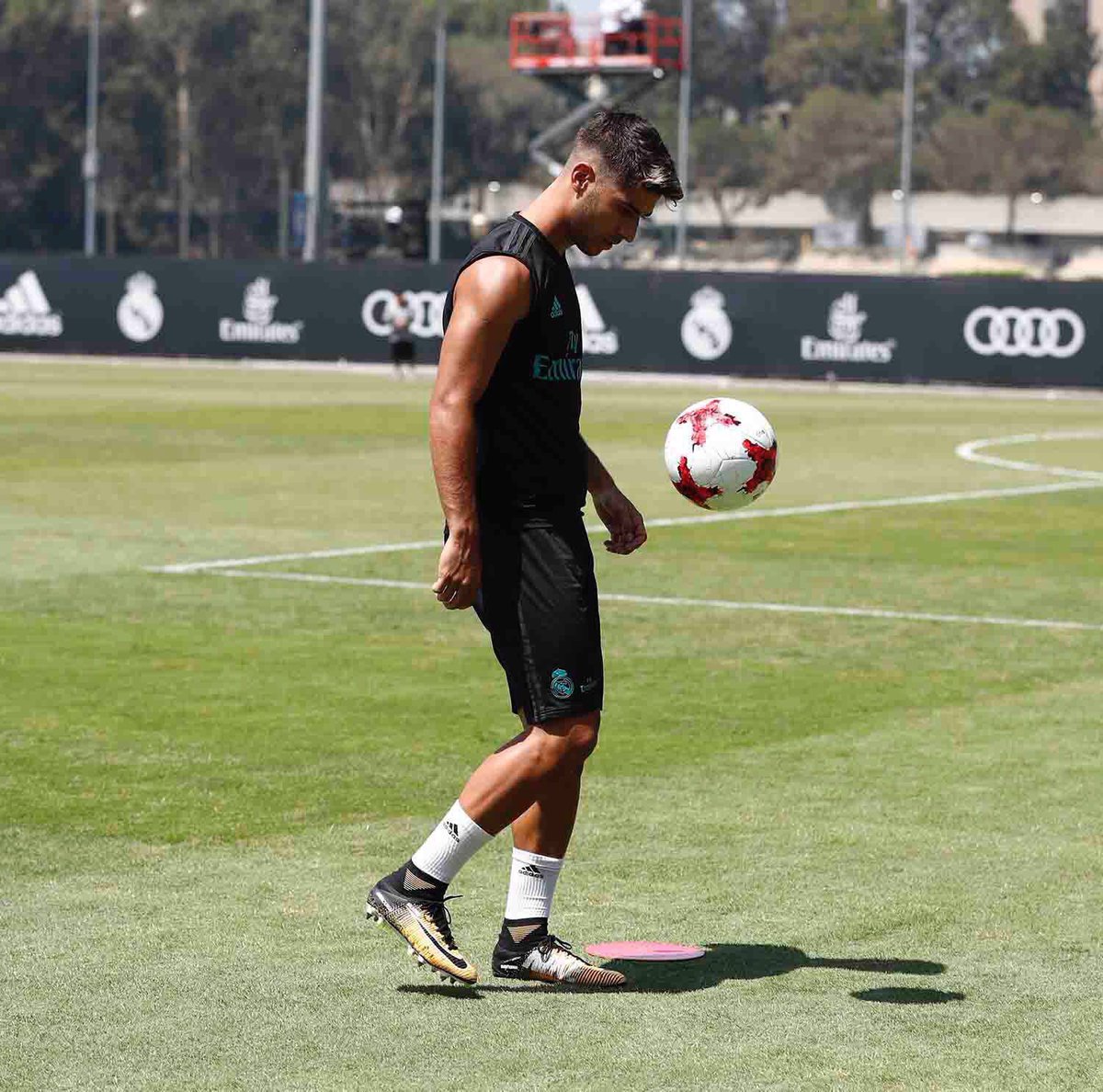 marcoasensio10's tweet photo. Primer día de entrenamiento en #UCLA ⚽😃 #RMtour https://t.co/ghrqurcWQ0