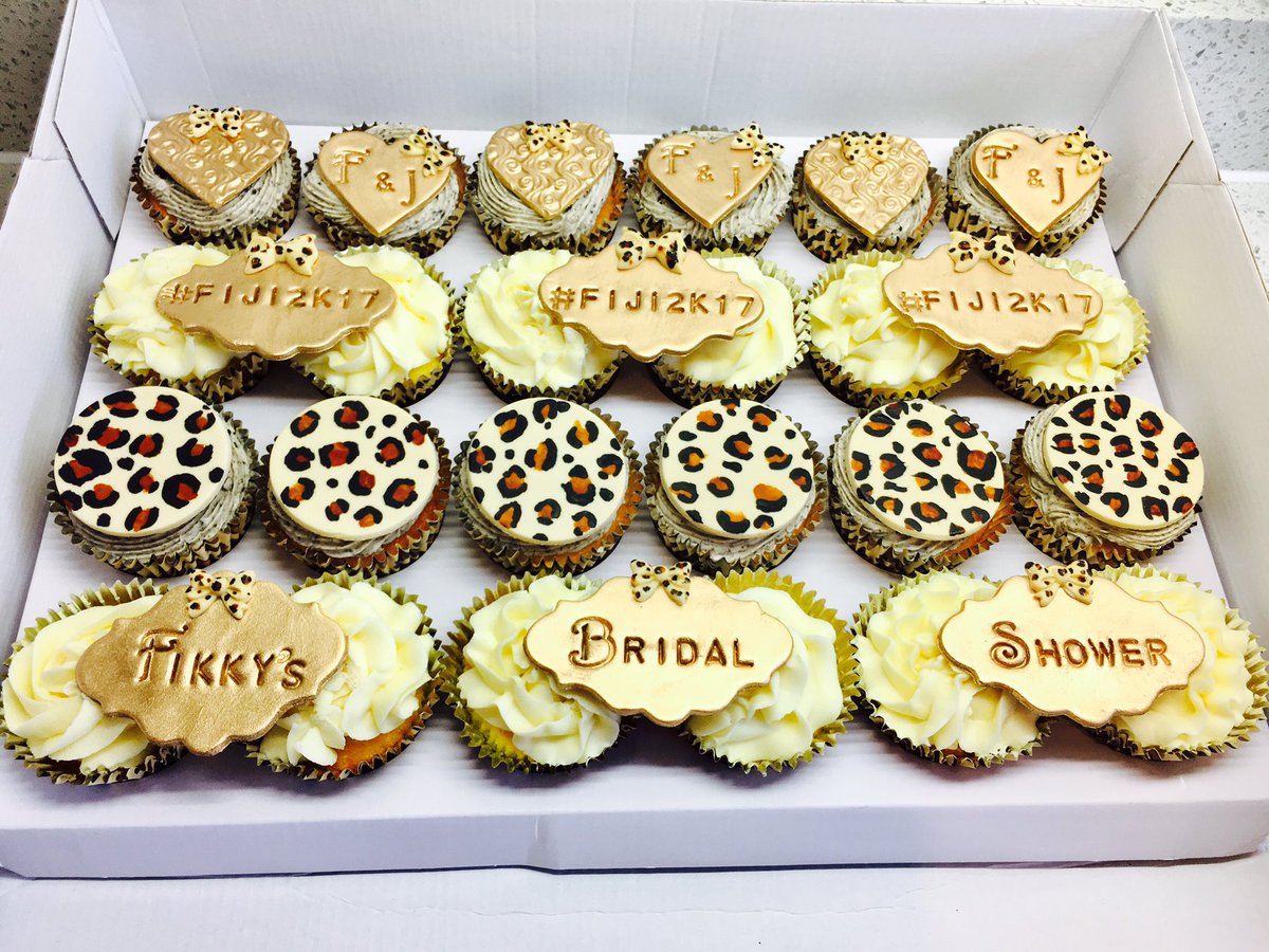 MyCakeHobby's tweet photo. Personalised bridal shower cupcakes #gold #leopardprint #edible #toppers #fondant #events #london #naija #essex#weddings https://t.co/KcGLIFYemf