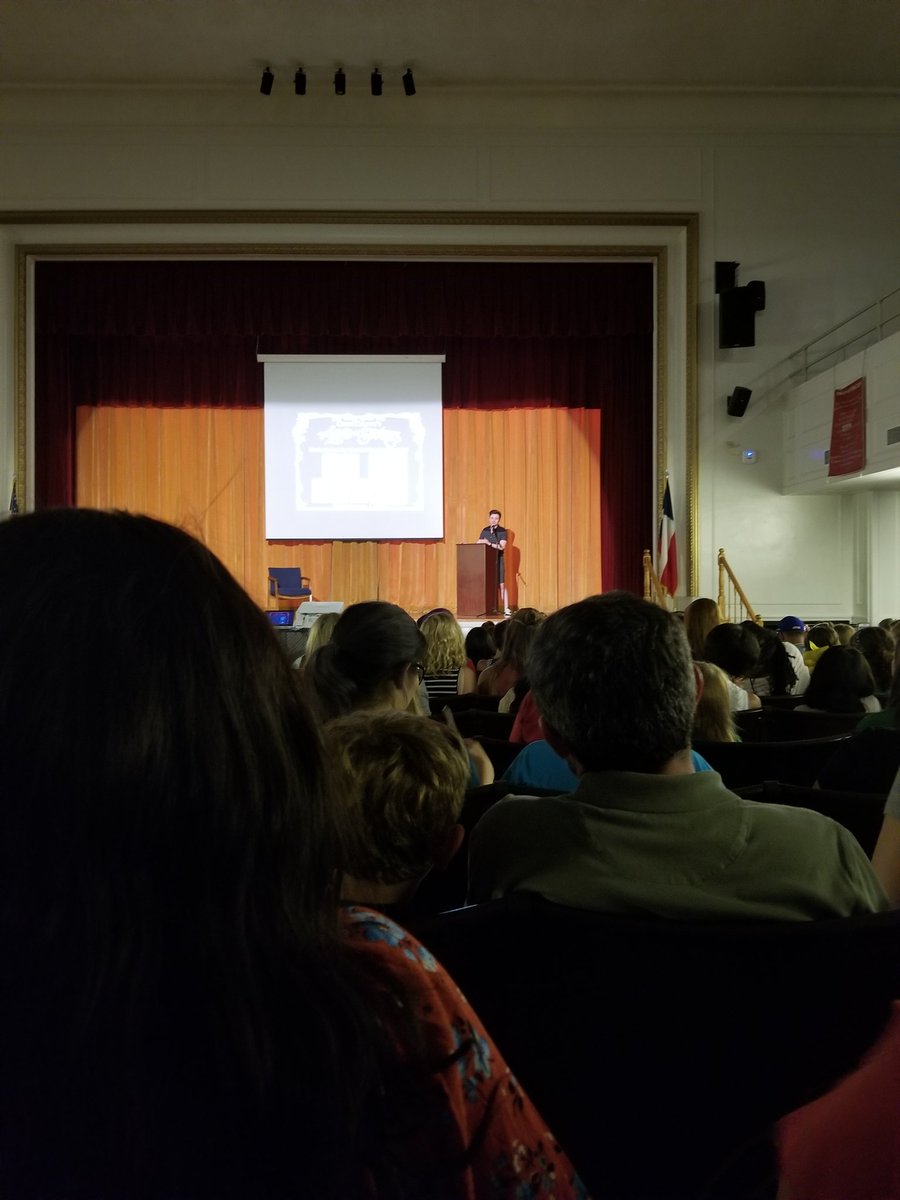liboubre's tweet image. Here at Hogg MS to hear Chris Colfer on his final book, land of stories worlds collide