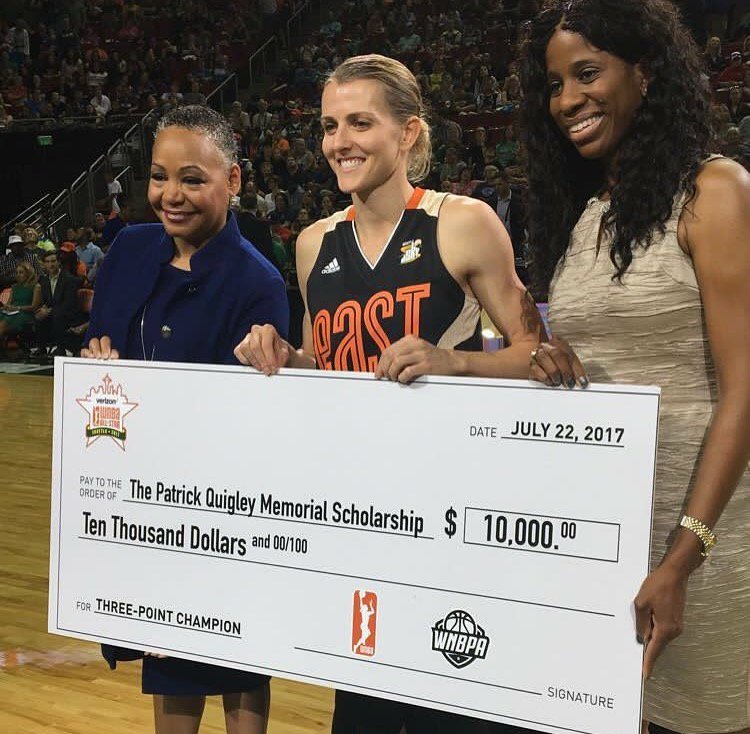 chicagosky's tweet photo. .@alliequigley is bringing home some hardware to Chicago and $10K to The Patrick Quigley Memorial Scholarship! 🏆🏆🌟🌟
#W3Point #WNBAAllStar https://t.co/hv9WU3FGno