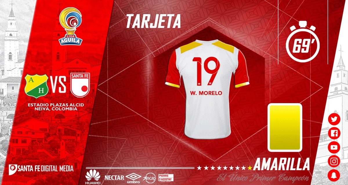 SantaFe's tweet photo. Amonestado Wilson Morelo
#HUIvsSFE |0:1| ⏱69' https://t.co/2vbjYJ4oMt