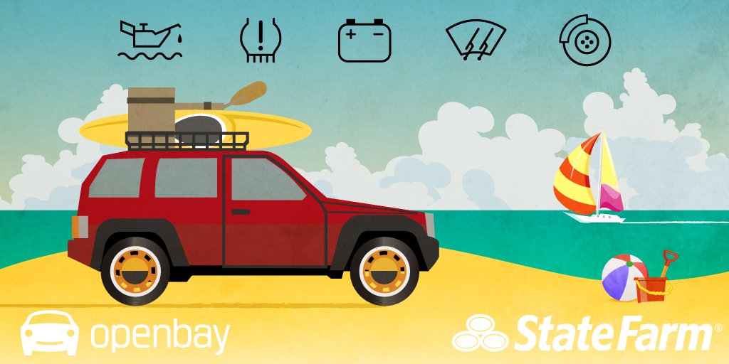 StateFarmBell's tweet image. It's road trip season! If you need car repairs or maintenance done before you leave town, check out @openbay. st8.fm/Openbay