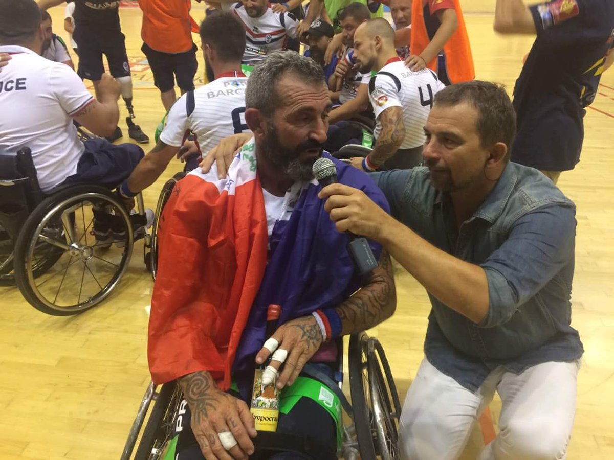 IntlRugbyLeague's tweet photo. The @FFRXIII Wheelchair ๐ซ๐ท team has defeated @WRLAus ๐ฆ๐บ 102-22 in Game 6 of the Wheelchair #RLWC held in Pamiers. #FOWC2017 #rugbyleague https://t.co/BxJN5aJfeB