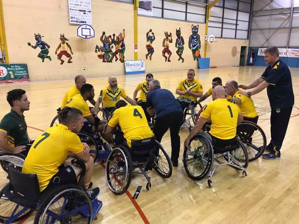 asiapacificrl's tweet photo. The @FFRXIII Wheelchair ๐ซ๐ท team has defeated @WRLAus ๐ฆ๐บ 102-22 in Game 6 of the Wheelchair #RLWC held in Pamiers. #FOWC2017 #rugbyleague https://t.co/s5qEgoTz44