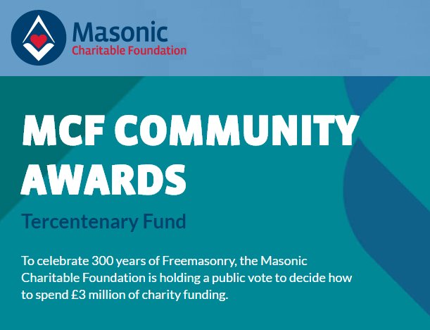 Only 9 days to go to vote in the <a href="/Masonic_Charity/">Masonic Charitable Foundation</a> Community Awards.  8 causes nominated in our Province -vote now @ bit.ly/2s6leBW