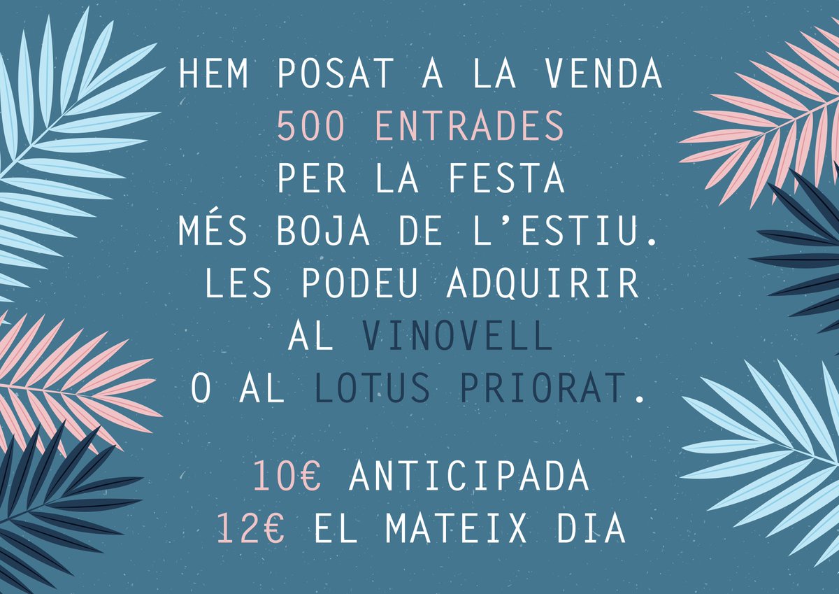 atpatm's tweet photo. 12AM! Hora del vermut a @lotuspriorat_hotel  o ViNovell Falset. 🍷🍹
Recorda de demanar la teva entrada anticipada a l' #ATPATM17 per 10€ !! 😉 https://t.co/lcpnMWM7mR