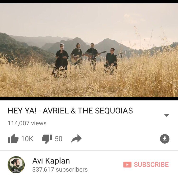 Avi_Kaplan's tweet photo. "Hey Ya!" broke 100k views! I. Could. Not. Be. Happier!!! How about a Q&amp;A to celebrate? Tweet your questions with the hashtag #AvrielHeyYa ! https://t.co/UD040k4IFu