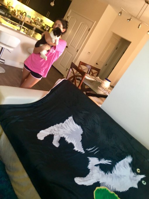 3 pic. The best part of my day: receiving my 1st blanket of Kushybaby from @printyourpet ???? Such amazing