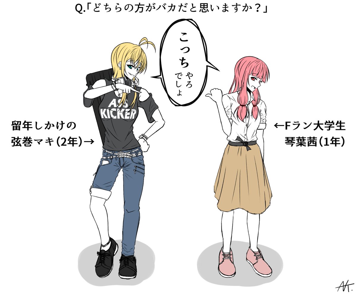 Fラン大学生琴葉茜(1年)と留年しかけの弦巻マキさん(2年)。今日も仲良しの巻。 