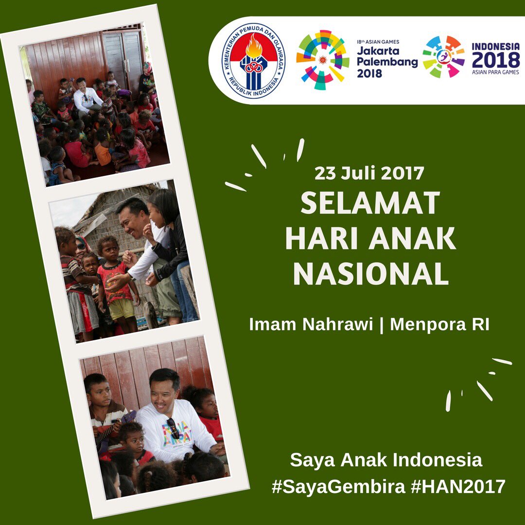Anak Indonesia anak yg selalu gembira dan suka OLAHRAGA, Peran orangtua buat anaknya bergembira.Saya Anak Indonesia #SayaGembira #HAN2017-IN