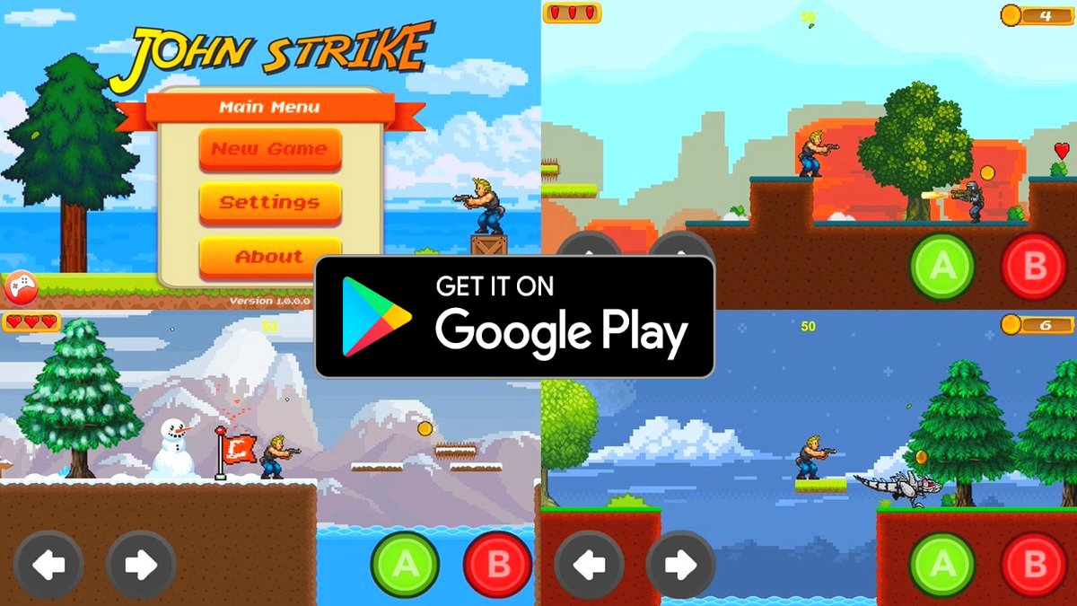 axcs90's tweet photo. John Strike - Finally released on Google Play! 
https://t.co/HYwqQiEchE
#indiedev #gamedev #art #android #game #unity #pixelart #indiegame https://t.co/XtcYwQ2hIl