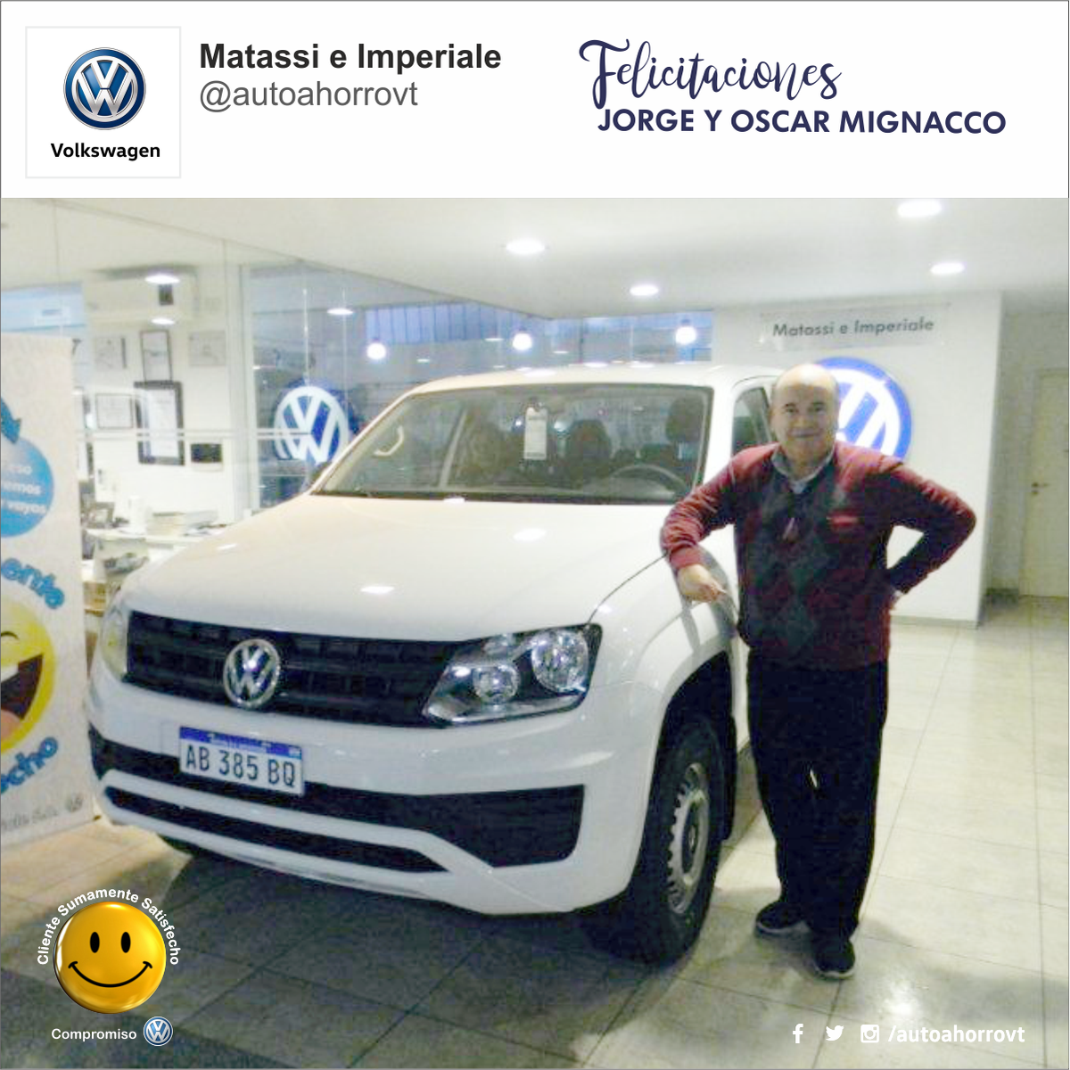 AutoahorroVT's tweet photo. ¡Felicitaciones Jorge y Oscar! https://t.co/Dgy5s2kAz6