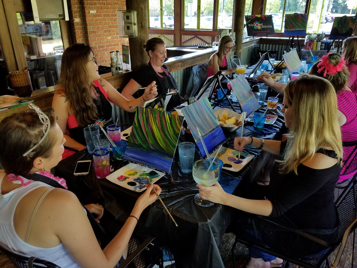 SquareCanvasArt's tweet photo. Bachelorette party @ontheborder Easton tonight! https://t.co/ZznlewfTeL