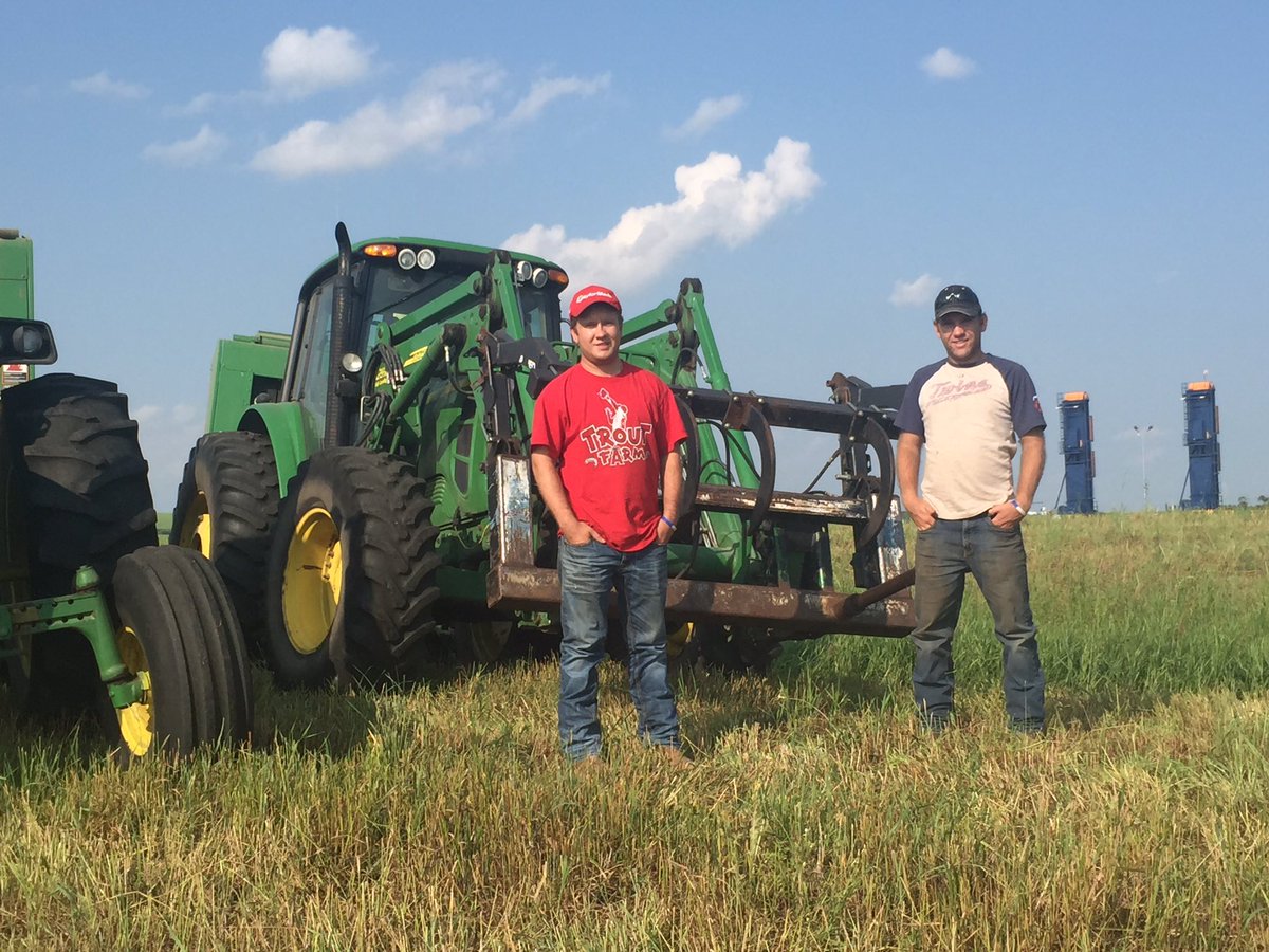 Y Coulee baling community centre  hay today, thanks to Husky Oil.