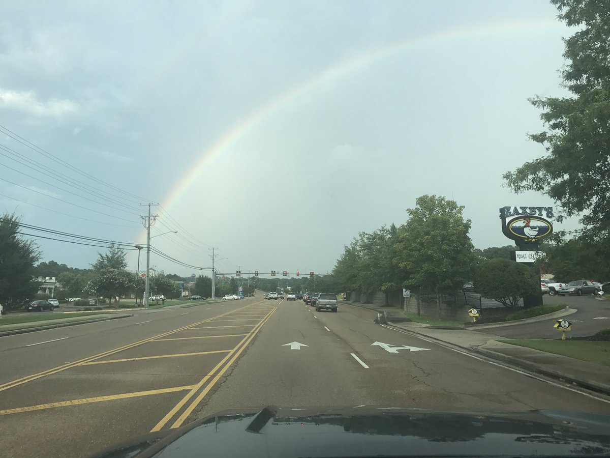 OxfordPolice's tweet photo. Big rainbow over Oxford. Too bad it doesn't bring cooler weather. #GettingSteamy https://t.co/ZjgSWxAB0F