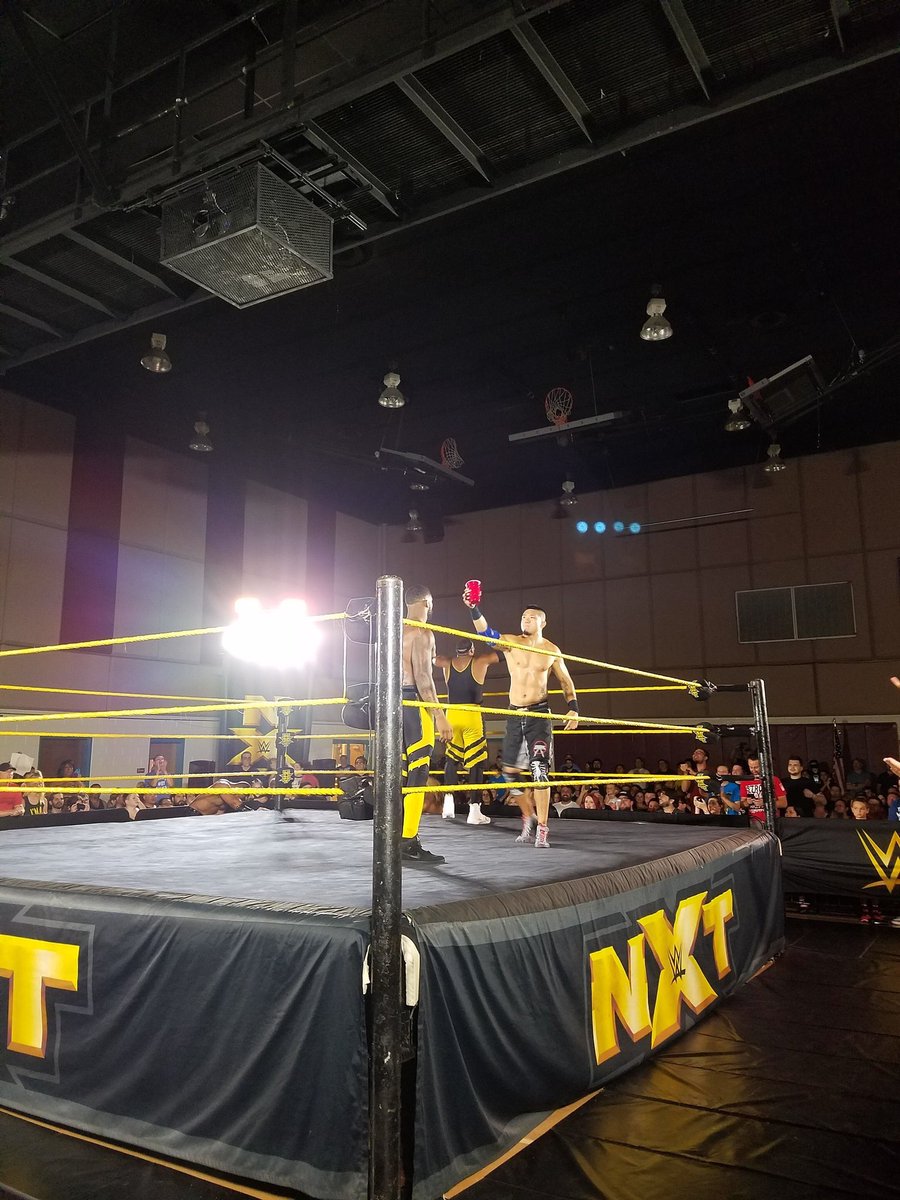WWENXTWORLD's tweet photo. Your Winners.... @Bigboawwe , @MontezFordWWE &amp; @AngeloDawkins !!

#NXTTampa https://t.co/PoUF1oefUP