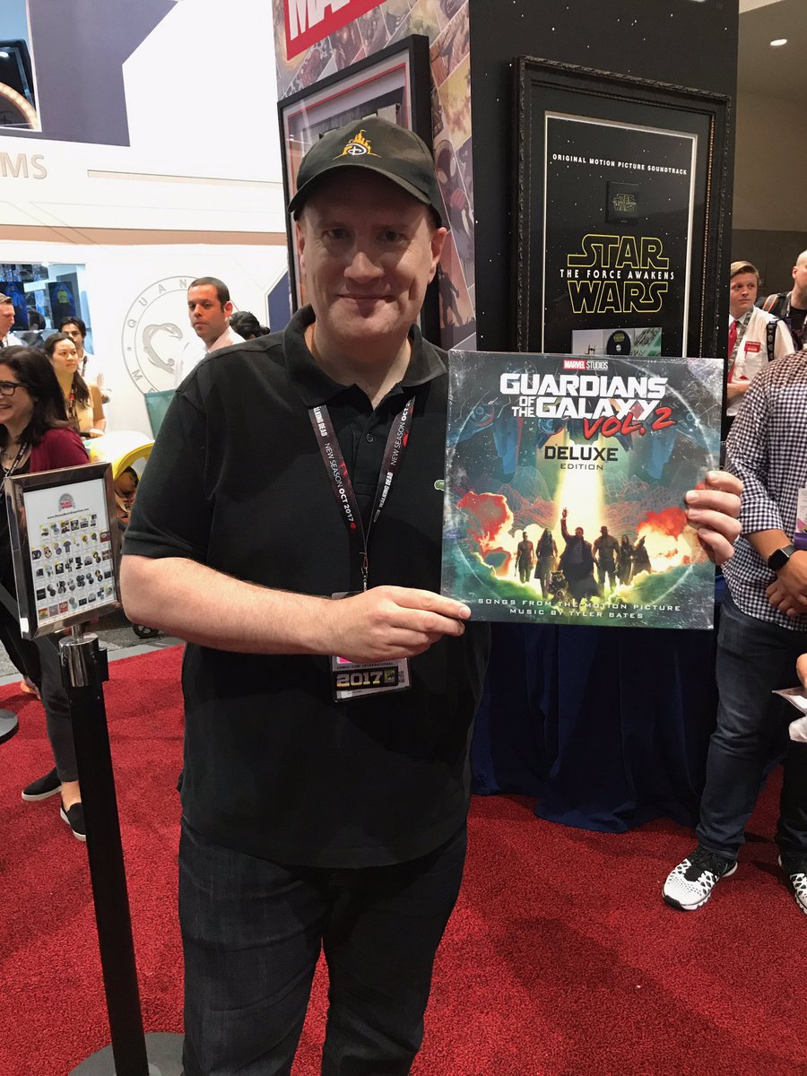 DisneyMusicEmp's tweet photo. Hi @Kevfeige! 👋 Thanks for stopping by booth 4049 today! 🎶☄️ #SDCC2017 #GotGVol2 https://t.co/TmedHYCuGW