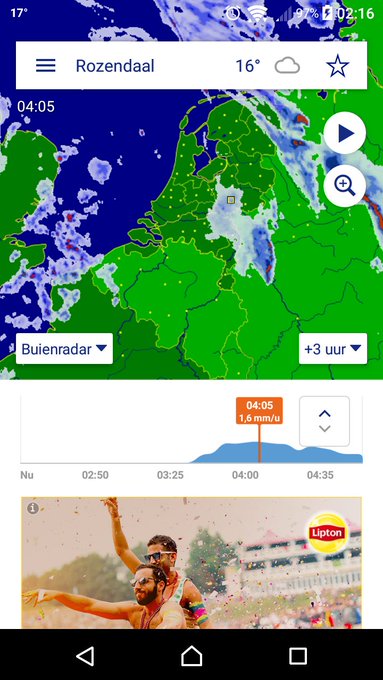 Bij de ene voorspelling is het droog om 4 uur bij de andere niet hoe kan dit https://t.co/ZD8g3TLqAk<a href="/tag/romirain"class="tags"><span>#romirain</span></a>