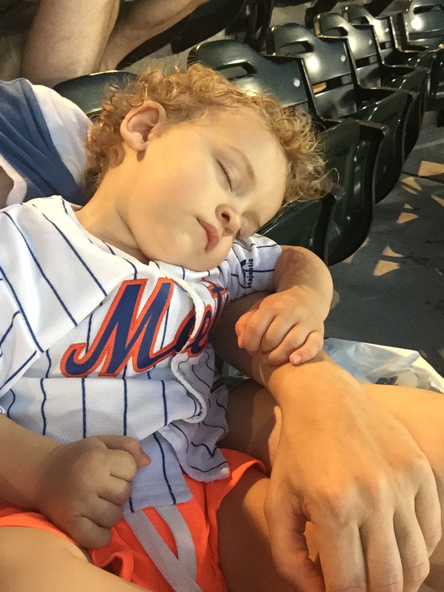 drmelissamd's tweet photo. He was a trooper all day. The train, subways, waiting in line for a bobble head. #ThisGameTho #Mets #LGM https://t.co/7IpS5DL6je