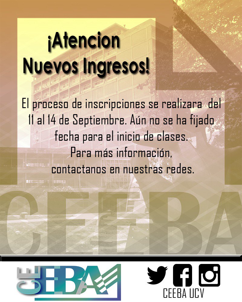 CEEBAUCV's tweet photo. Nuevo Ingreso Bibliotecología y Archivología UCV. #EBA #UCV https://t.co/snny573egP