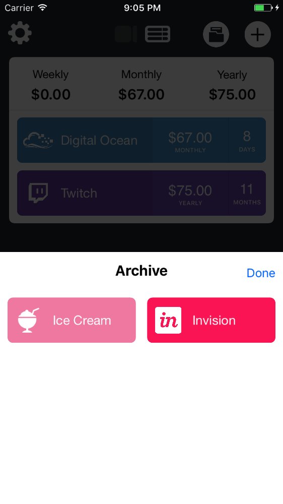 outflowapp's tweet photo. Next update will include the ability to archive subscriptions during off periods. https://t.co/Beuz74JeUj