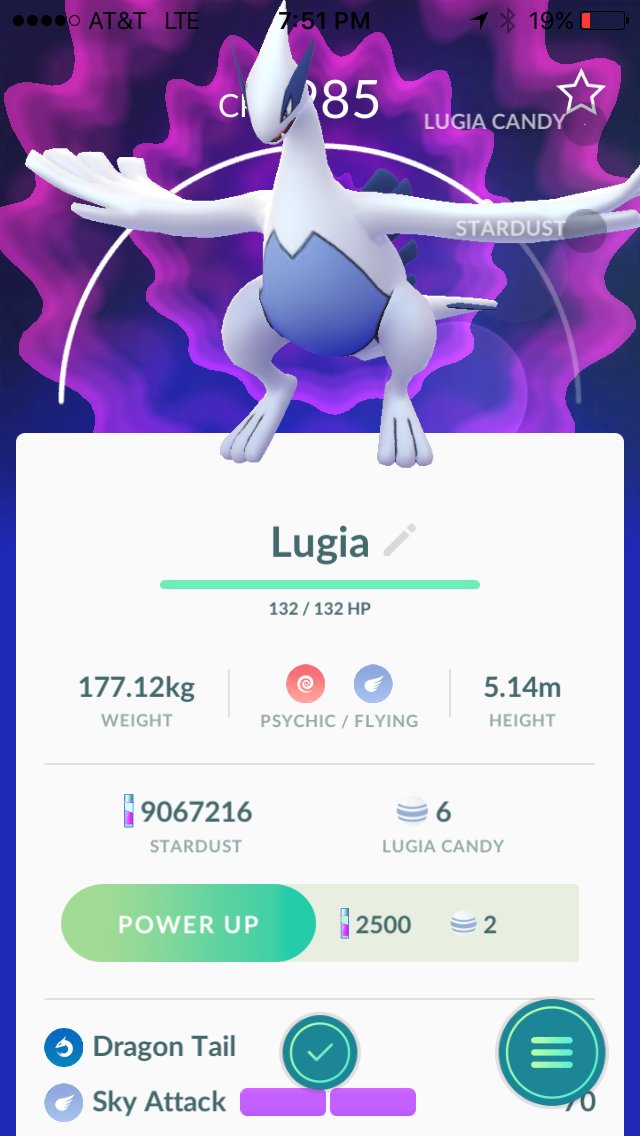 PokeminatorDad's tweet photo. Just caught. #lugia #pokemongofest https://t.co/UQUCauqqAz