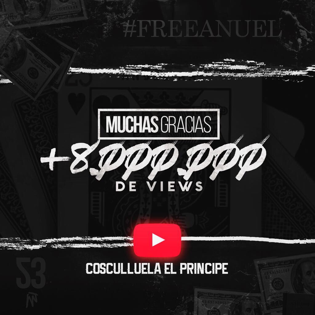 FlowLaMovie's tweet photo. #23 โ8 Millones @coscuelprincipe โ @anuel_2blea ๐๐ #RealHastaLaMuerte #RottBoyz #FlowLaMovie #FreeAnuel ๐๐ผ https://t.co/Y2xAoimCGs https://t.co/jzn1vS0RS1