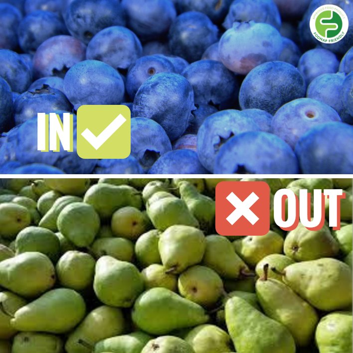 FODMAP_Friendly's tweet photo. #SUNDAYSWAPS Swap IN 1 cup of BLUEBERRIES, swap OUT a PEAR! https://t.co/dkU5OhdK8A