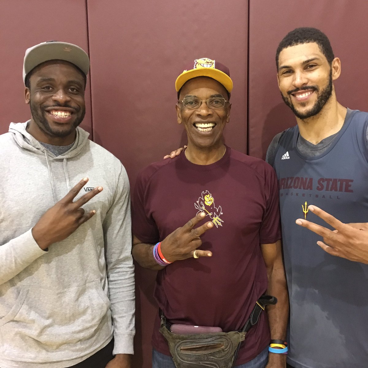 SunDevilHoops's tweet photo. Good to have the #SunDevilLegends (Ike Diogu, "Jumpin" Joe Caldwell, & Jeff Ayres) join us at practice today! βοΈππ https://t.co/nlNZo2wxk9
