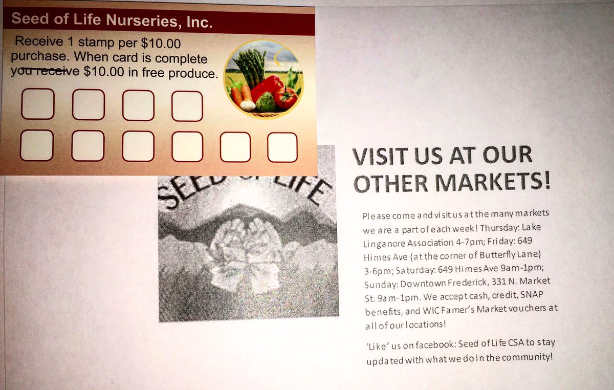 Stop by and see us at any market to get your stamp card!!