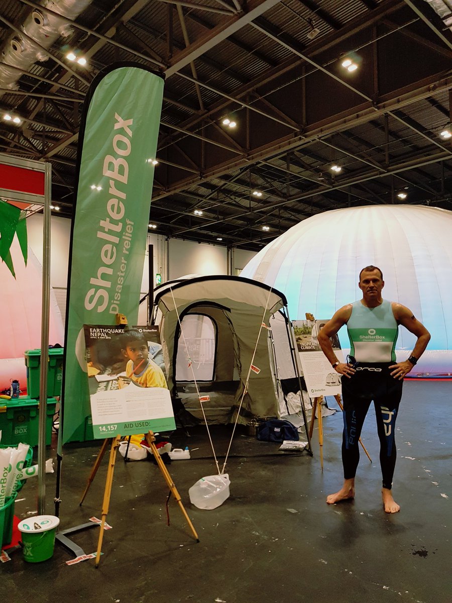 ShelterBox's tweet photo. Ready &amp; raring to go on day 2 @TheLondonTri! Good luck to all taking part today, come say hi when you've crossed the finish line! #londontri https://t.co/uSCfrdFa8e