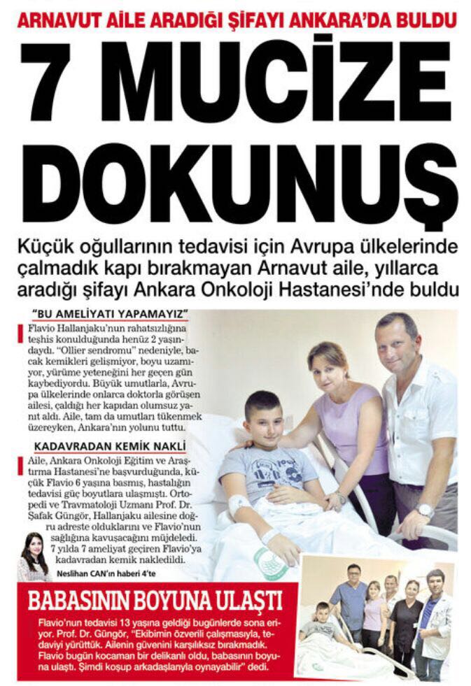 HABERTURKANKARA's tweet photo. 5 Avrupa ülkesi gezdi, 'biz bu ameliyatı yapamayız' yanıtını aldı. Arnavut Flavio Hallanjaku sağlığına Ankara'da kavuştu! https://t.co/rqydeQCaYM