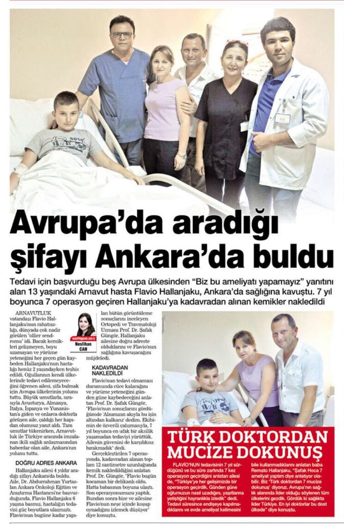 HABERTURKANKARA's tweet photo. 5 Avrupa ülkesi gezdi, 'biz bu ameliyatı yapamayız' yanıtını aldı. Arnavut Flavio Hallanjaku sağlığına Ankara'da kavuştu! https://t.co/rqydeQCaYM
