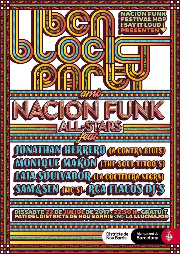celescuerda's tweet photo. Noche de groove #BcnBlockParty #NaciónFunkAllStars @Festival_HOP #NAFAS https://t.co/LEXryy6J0j