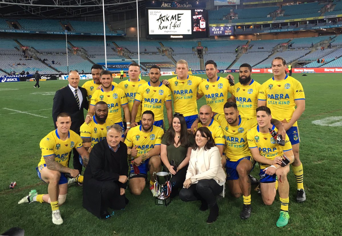 staykindmovemnt's tweet photo. Well done to @TheParraEels on winning the inaugural Stay Kind Cup! #StayKind #nrltigerseels https://t.co/vfE4k4P8qX