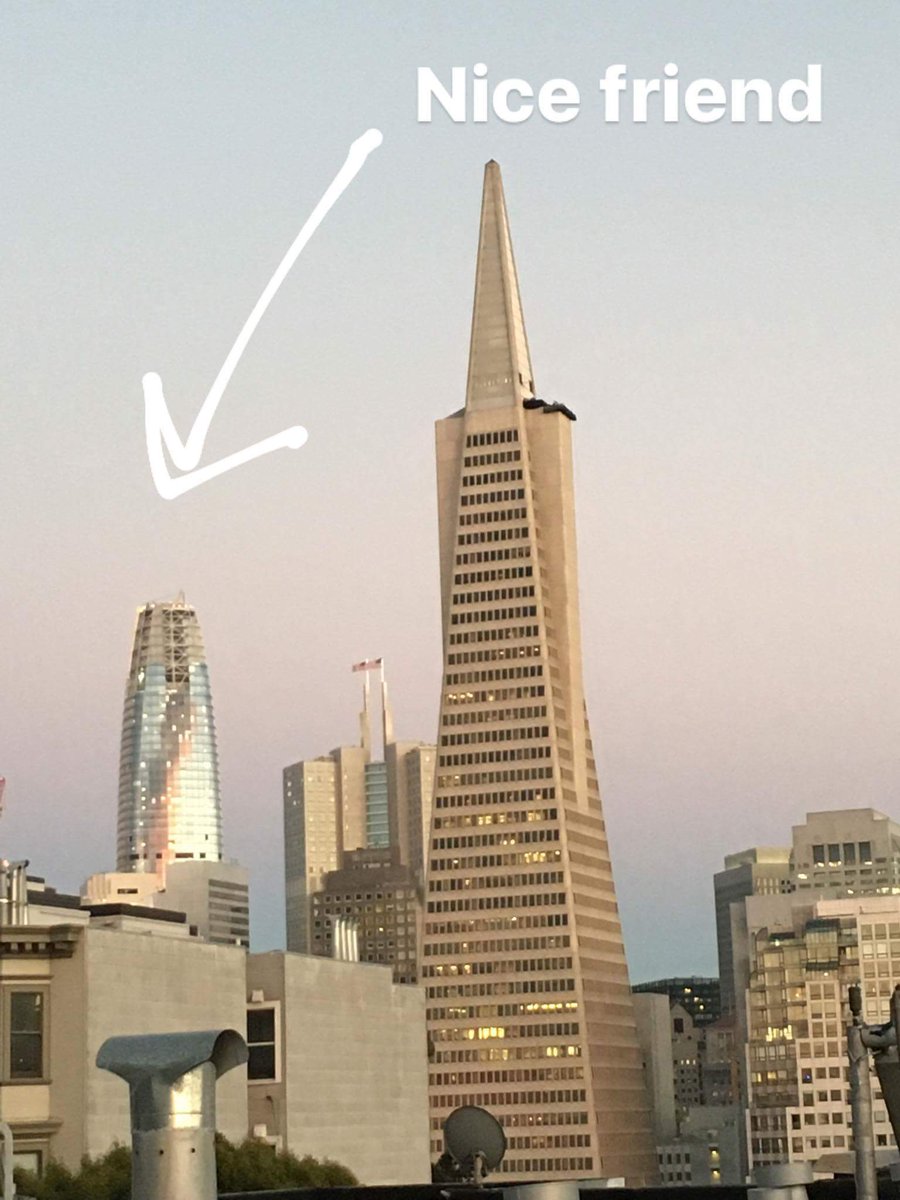 TheWarmSpot's tweet photo. #Sunset reflecting off our newest friend aka the biggest mirror in #SF aka #salesforcetower https://t.co/vyZuy9dHhg