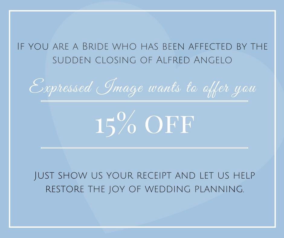 ExpressedImage5's tweet photo. Disheartened by the affect the #closing of #AlfredoAngelo has had on #Brides. We're here to help! Check out our FB page for helpful vendors🌸 https://t.co/P16B8oLktq