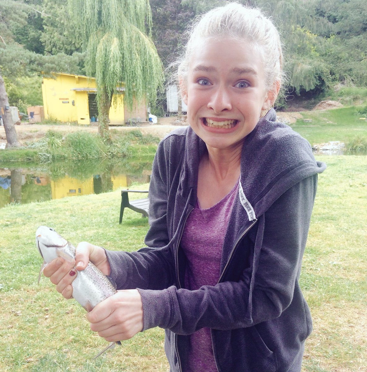 paigebateman09's tweet photo. Caught my first fish!!! Very excited but kinda terrified!!#nowwhat #sorryfish #dinner #troutfishing https://t.co/UHpX2EjfEK