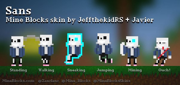 Mine Blocks Skins on X: Sans skin by JeffthekidRS + Javier!    / X