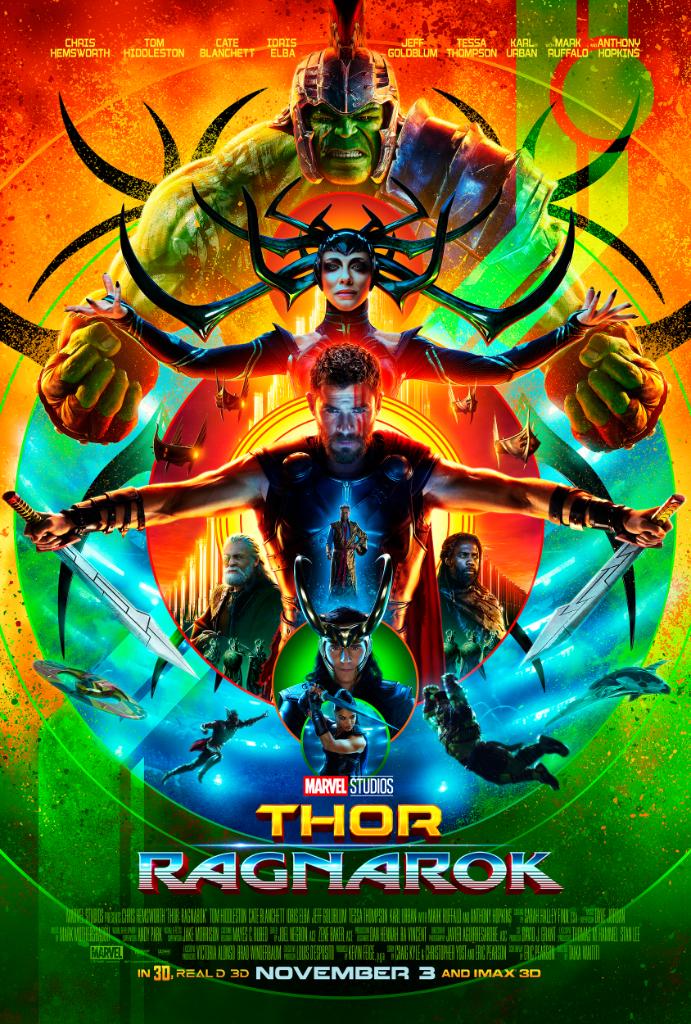 Disney's tweet image. Check out the new #ThorRagnarok poster, revealed at #SDCC in Hall H.