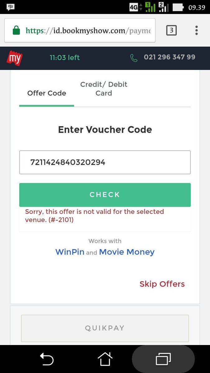 Moeckry's tweet photo. @BookMyShowID dan hasilnya setelah 20 menit saya coba lagi hasilnya sama saja. Saya sertakan gambar error aplikasinya -5- https://t.co/AglfzSXiB0