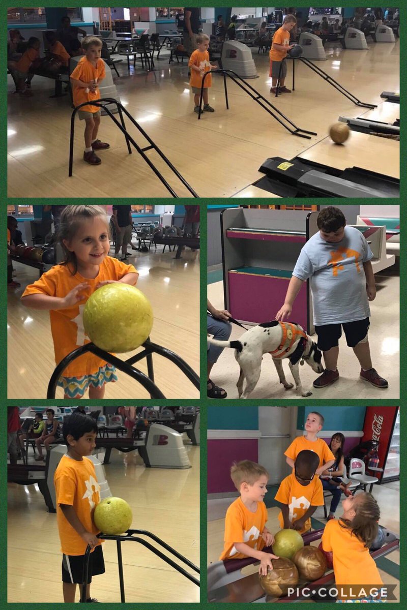 AutismSiteKnox's tweet photo. #Autism Site #Knoxville Out &amp; About Summer Group goes #bowling and gets a visit from a #servicedog from #Wilderwood https://t.co/xD3HpcFrXS