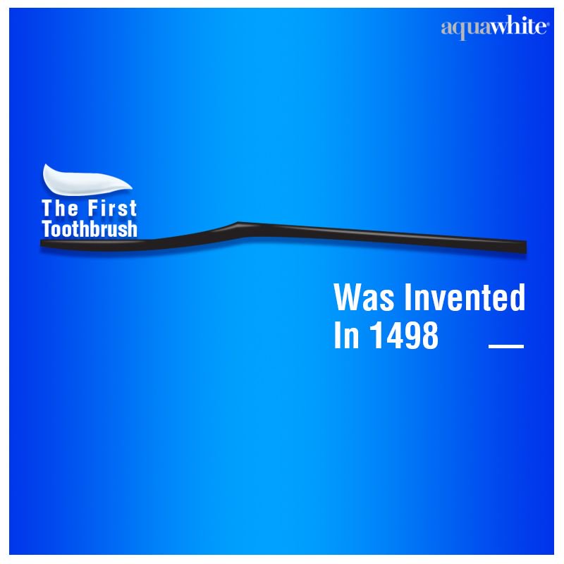 aquawhiteindia's tweet photo. The first toothbrush was invented in 1498. #FirstToothbrush #ToothbrushInvention #OralHealth #TeethProtection #OralCare #aquawhiteindia https://t.co/exQLAUua0U