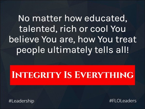 FLO_Leaders's tweet photo. Integrity meaning: "The quality of being honest, the state of being undivided.."
#FLOLeaders
#Leadership
#BeMore https://t.co/llBaxARe7f