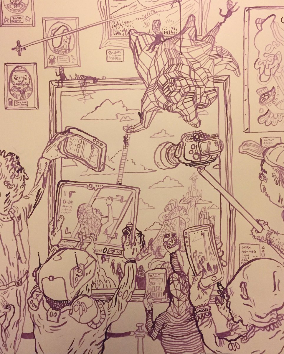 justinpaszul's tweet photo. #drawing update 7/22/17 nr.2 "singles night at the escape gallery" https://t.co/VdeEAmiHuS