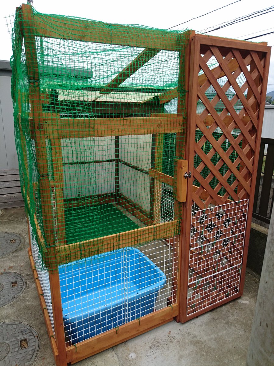 アヒル小屋完成～ヽ(￣▽￣)ノ 桶も置いた～スロープ設置した～ 後は