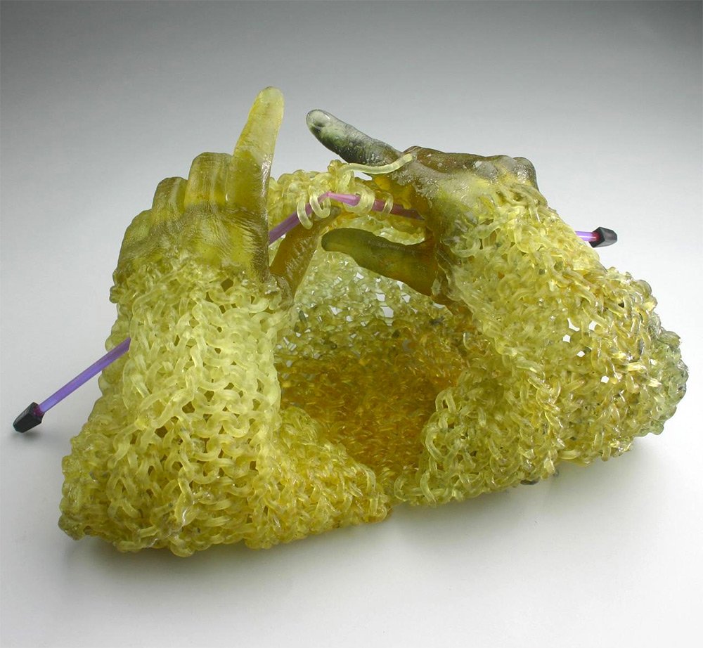 womensart1's tweet photo. Seattle-based Canadian artist Carol Milne creates glass sculptures that mimic the patterns of knitting and yarn #womensart https://t.co/poI8flYZEb