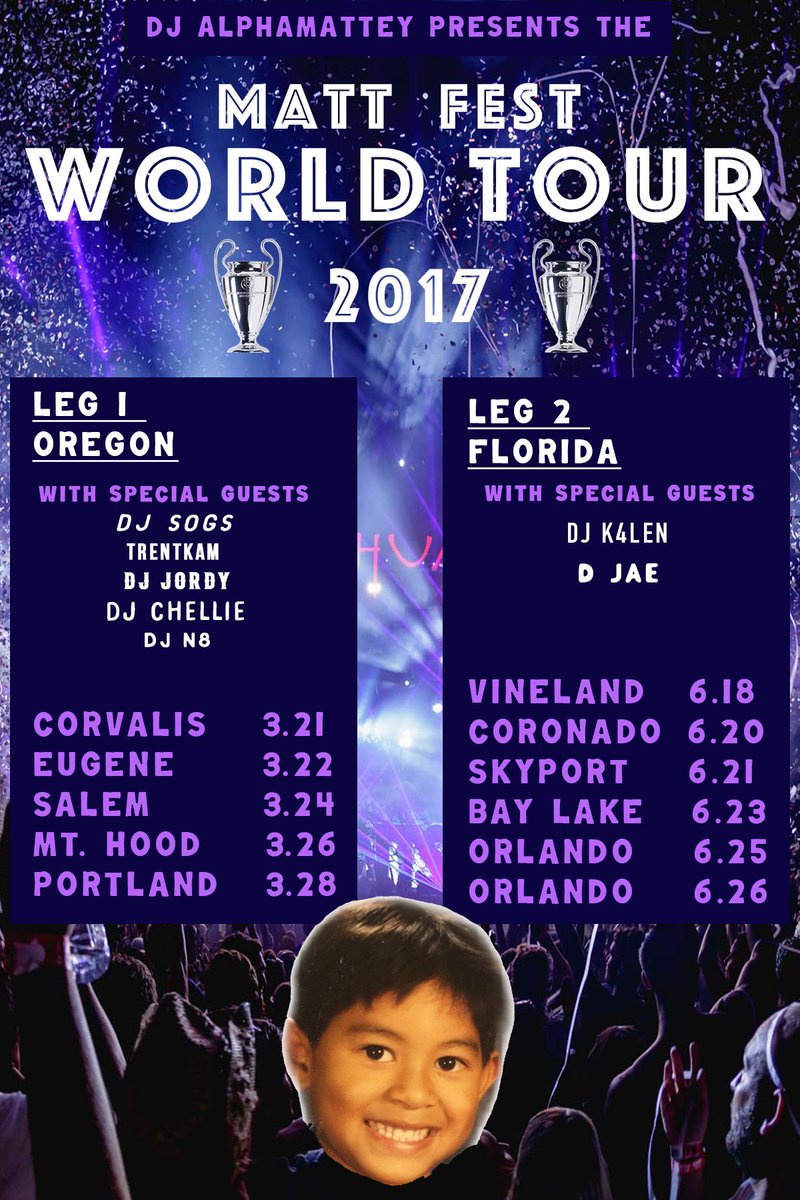 micahsoga's tweet photo. The 2017 #MattFest World Tour https://t.co/7PMNMmXCH0