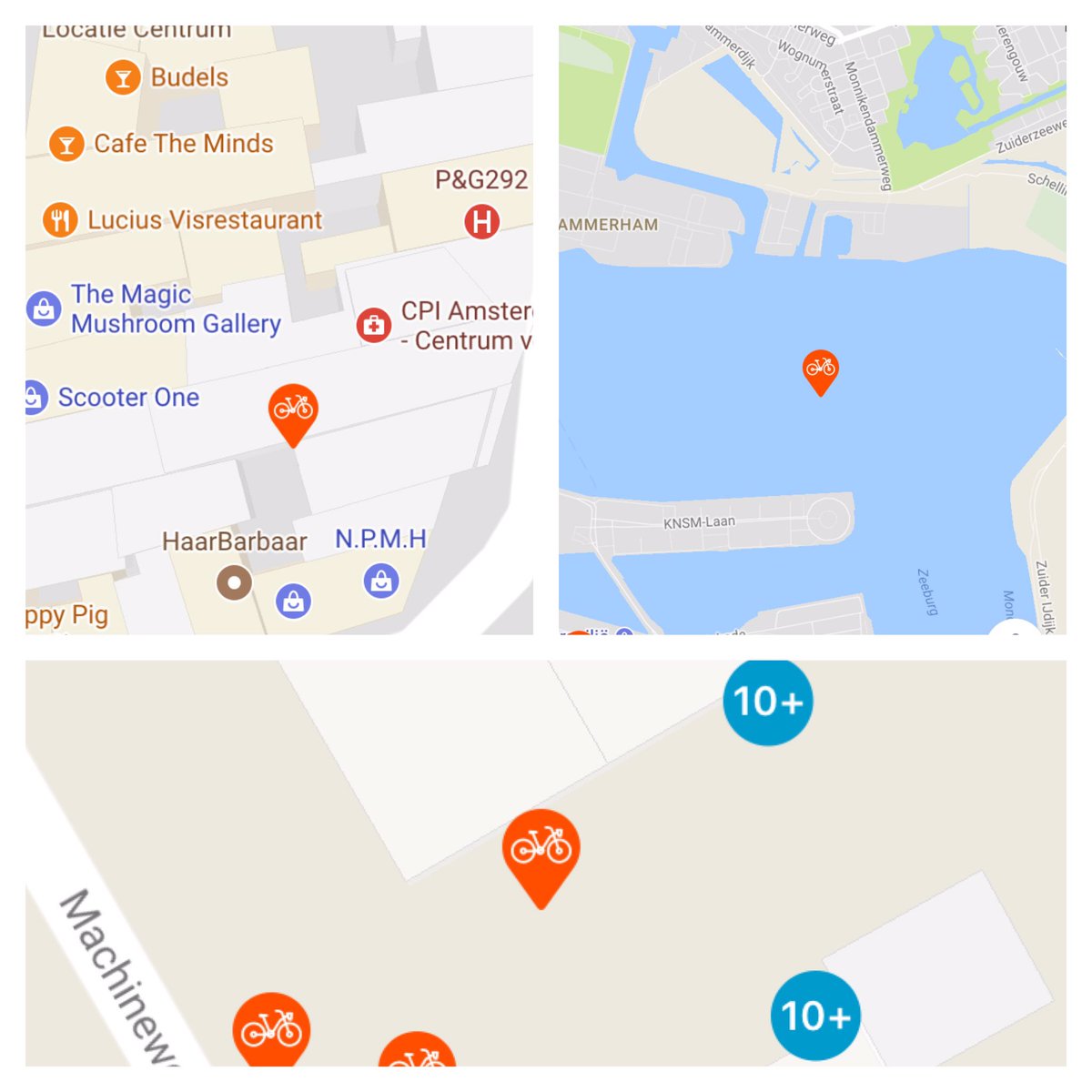 SusanAmsterdam's tweet photo. Zo'n huurfiets-systeem werkt alleen als met vaste parkeerplekken. Nu belanden ze in gracht, binnentuin of industrieterrein. #flickbike https://t.co/EGA4TjrLUz