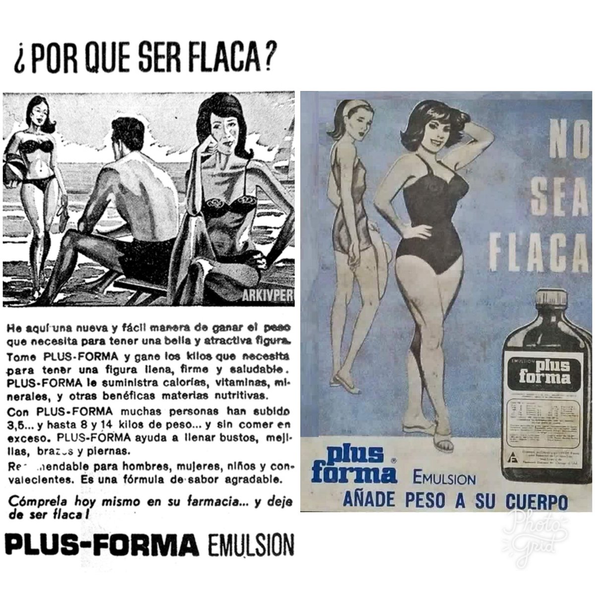 Cómo  cambian los tiempos...
Publicidad de los años 70's - 80's.  

😶Antes todas deseaban tener "curvas", y hoy todas desean estar "flacas".